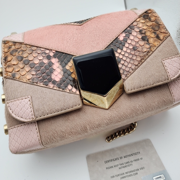 Jimmy Choo Pink Python, Elaphe and pony Lockett shoulder bag - Picture 3 of 6